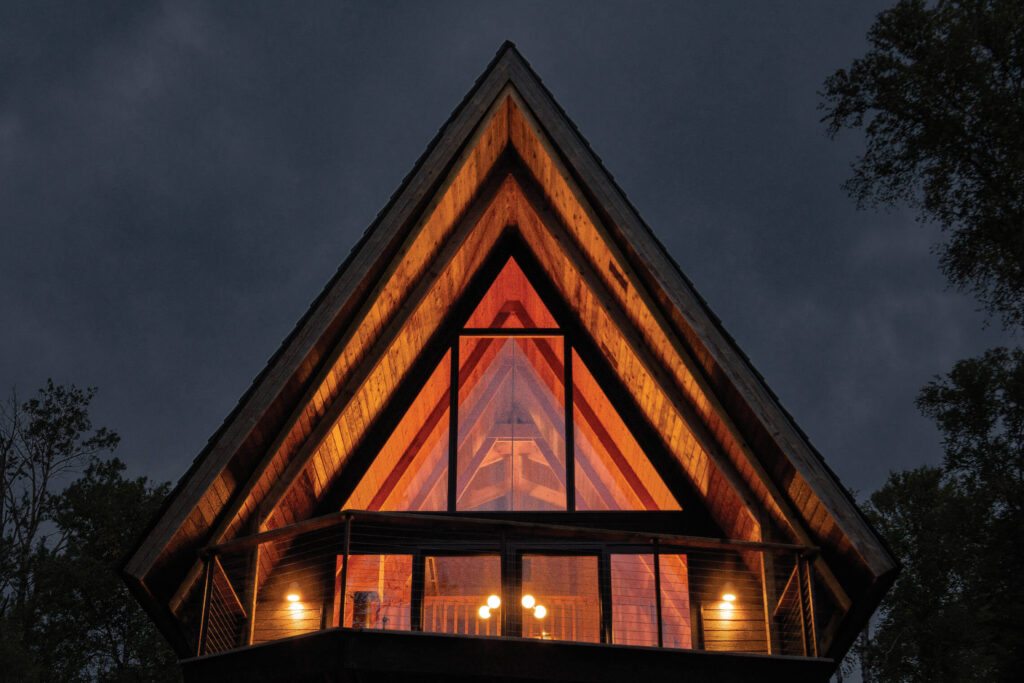 arch window at night